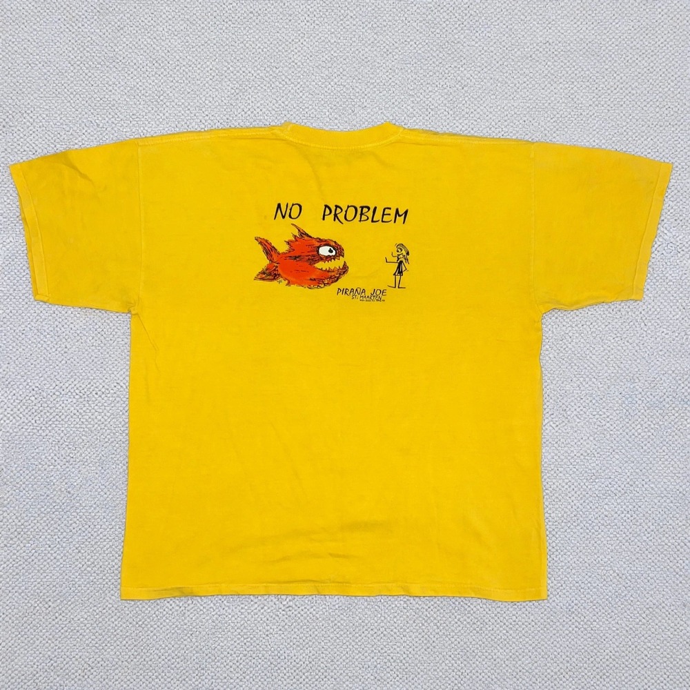 Piraña Joe St Maarten Graphic Tee Piranha No Problem Yellow Men's XL